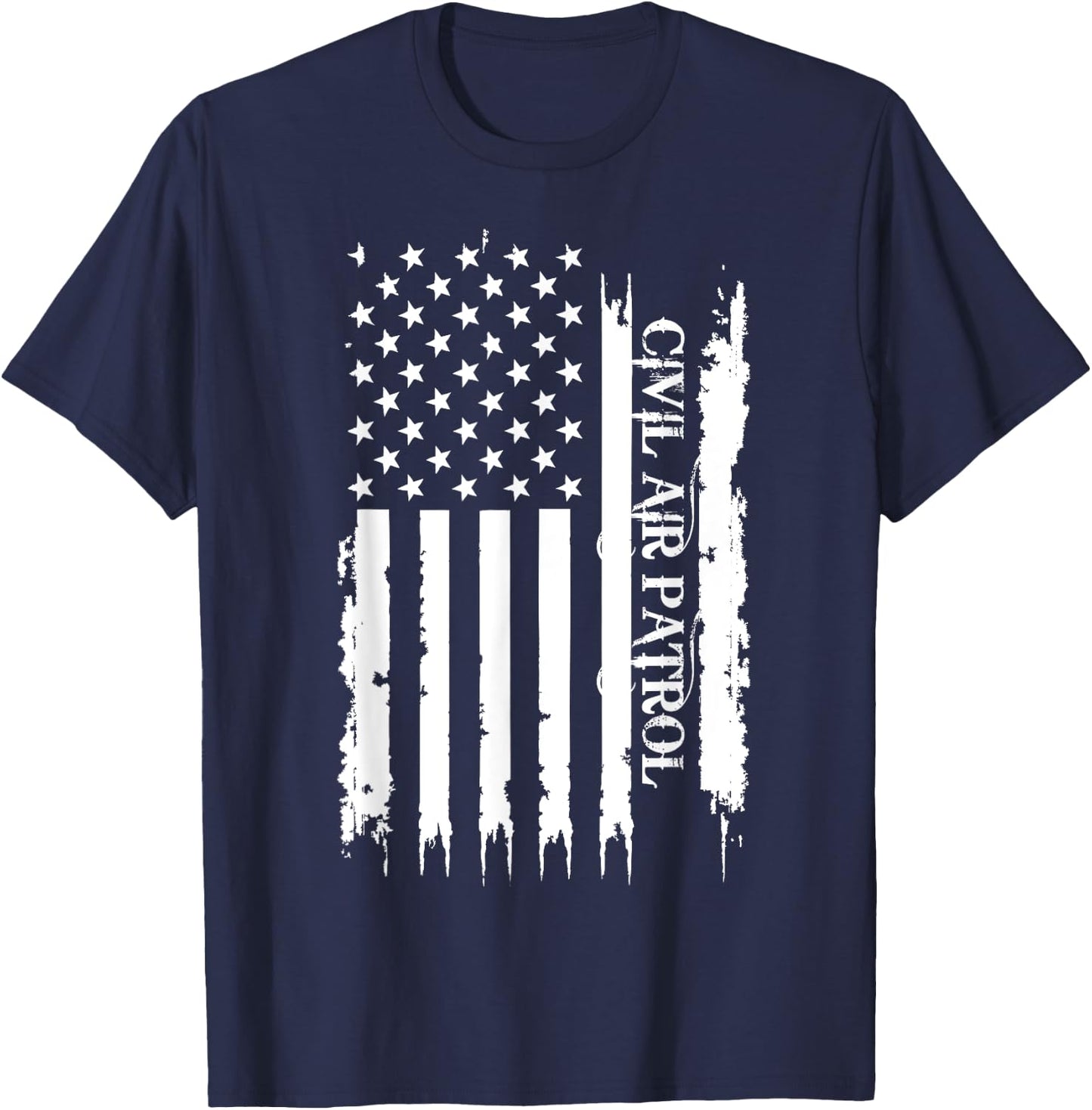 Civil Air Patrol United States Distressed w US Flag T-Shirt - T-Shirt | Navy