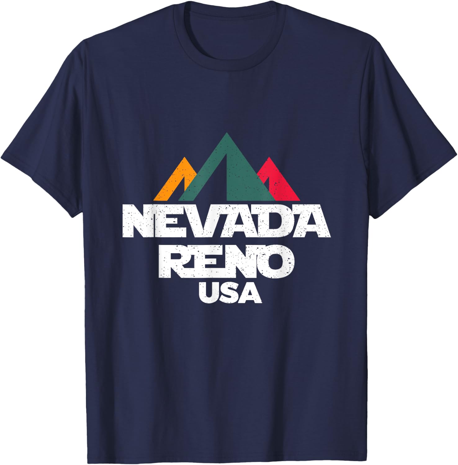 Vintage Retro Mountains Nevada Reno USA Vacation Hiking T-Shirt - T-Shirt | Navy