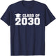 Class of 2030 Graduation School Vintage Spirit Senior 2030 T-Shirt - T-Shirt | Navy