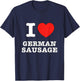 I Heart German Sausage, Germany Love T-Shirt - T-Shirt | Navy