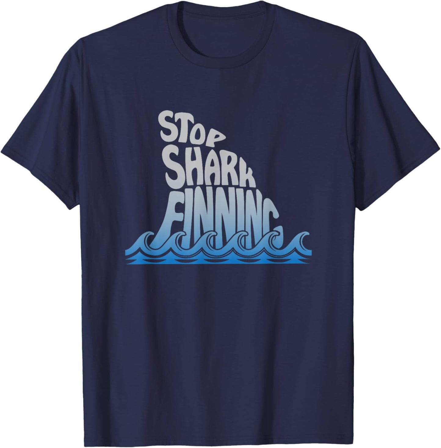 Stop Shark Finning Awareness Marine Biology T-Shirt - T-Shirt | Navy