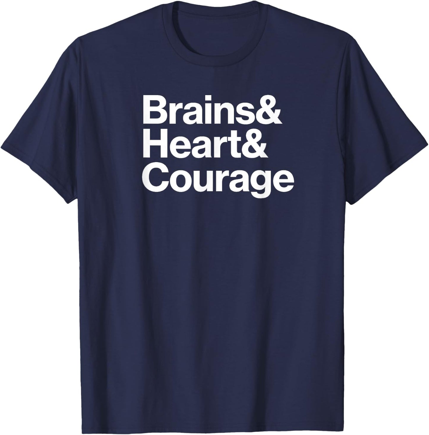 Wizard of Oz Theme - Brains & Heart & Courage T-Shirt - T-Shirt | Navy