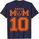 Custom Proud Football Mom Number 10 OR Personalized T-Shirt - T-Shirt | Navy