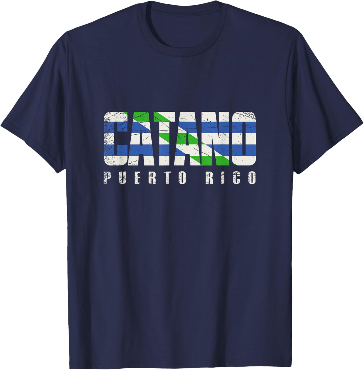 Cataño City in Puerto Rico, Cataño Flag T-Shirt - T-Shirt | Navy