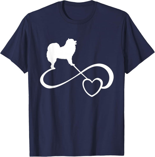 Samoyed Gift Dog Lover - Dog Breed Endless Love Heart T-Shirt - T-Shirt | Navy