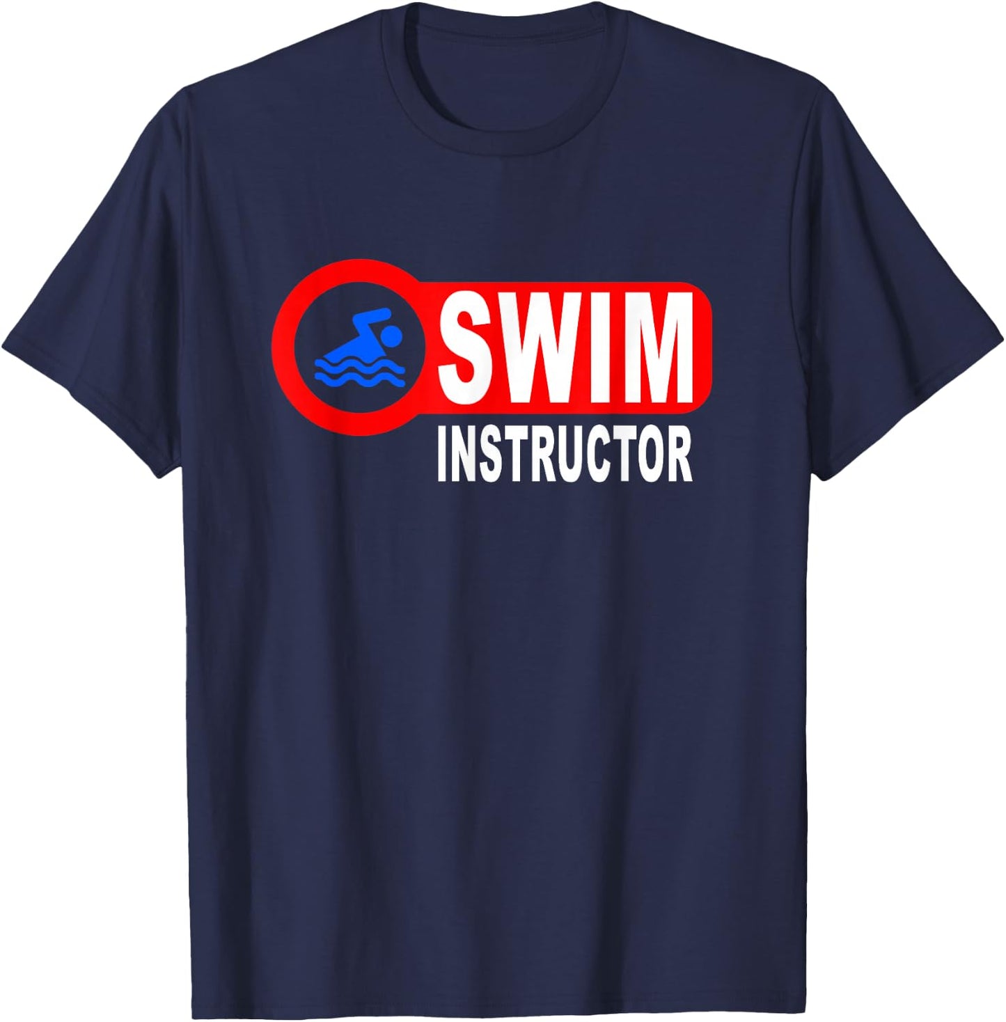Swim Instructor Fun Swimming Teacher Graphic Art T-Shirt - T-Shirt | Navy