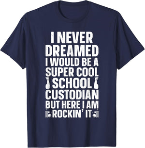 School Custodian Design Women Custodian Appreciation T-Shirt - T-Shirt | Navy