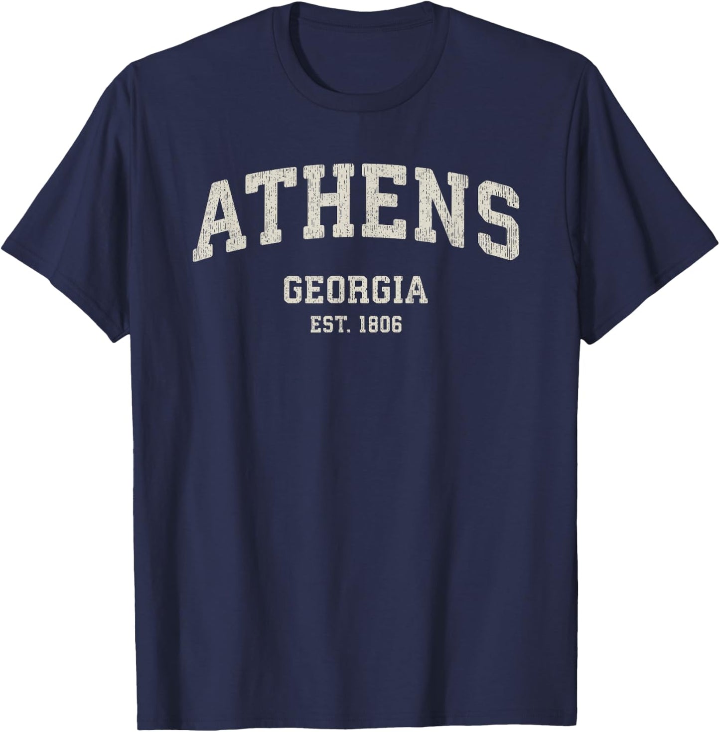 Athens Georgia GA Vintage Athletic Sports T-Shirt - T-Shirt | Navy