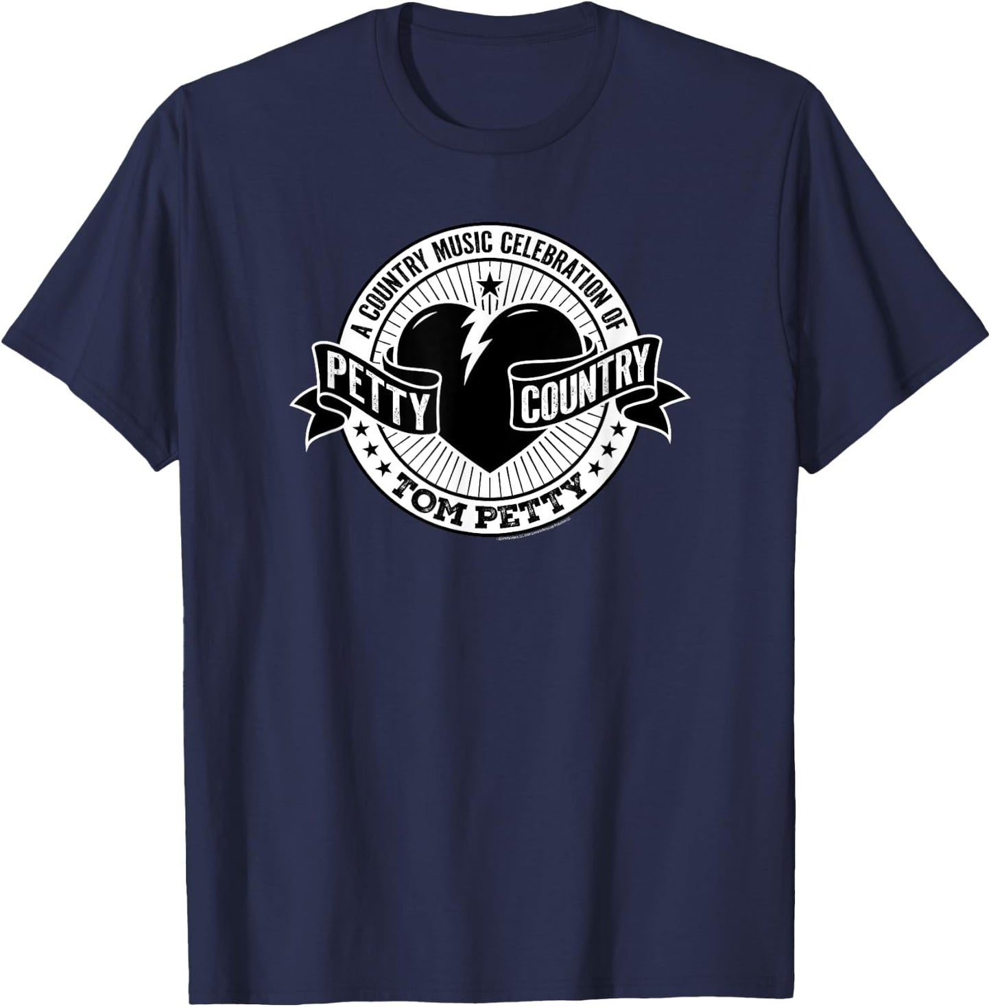 Tom Petty Country Black and White Logo T-Shirt - T-Shirt | Navy