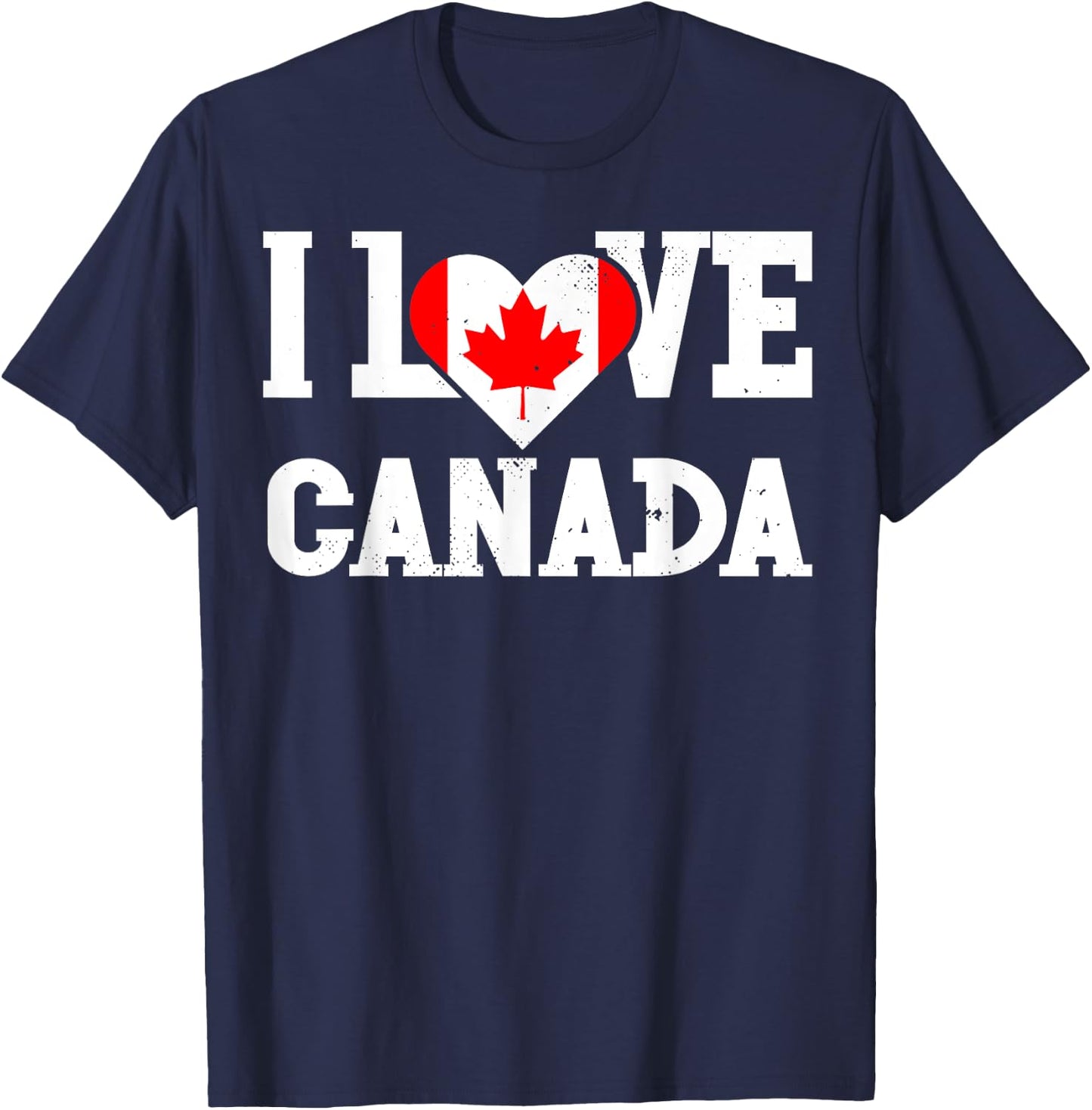 I Love Canada Flag Patriotic Throwback Souvenir T-Shirt - T-Shirt | Navy