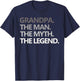 GRANDPA THE MAN THE MYTH THE LEGEND Men Gift Father's Day T-Shirt - T-Shirt | Navy