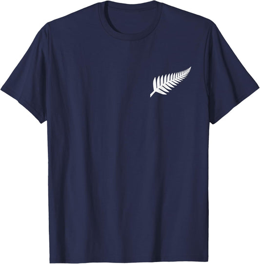 New Zealand Fern Icon NZ Black Proud Kiwi Gift T-Shirt - T-Shirt | Navy
