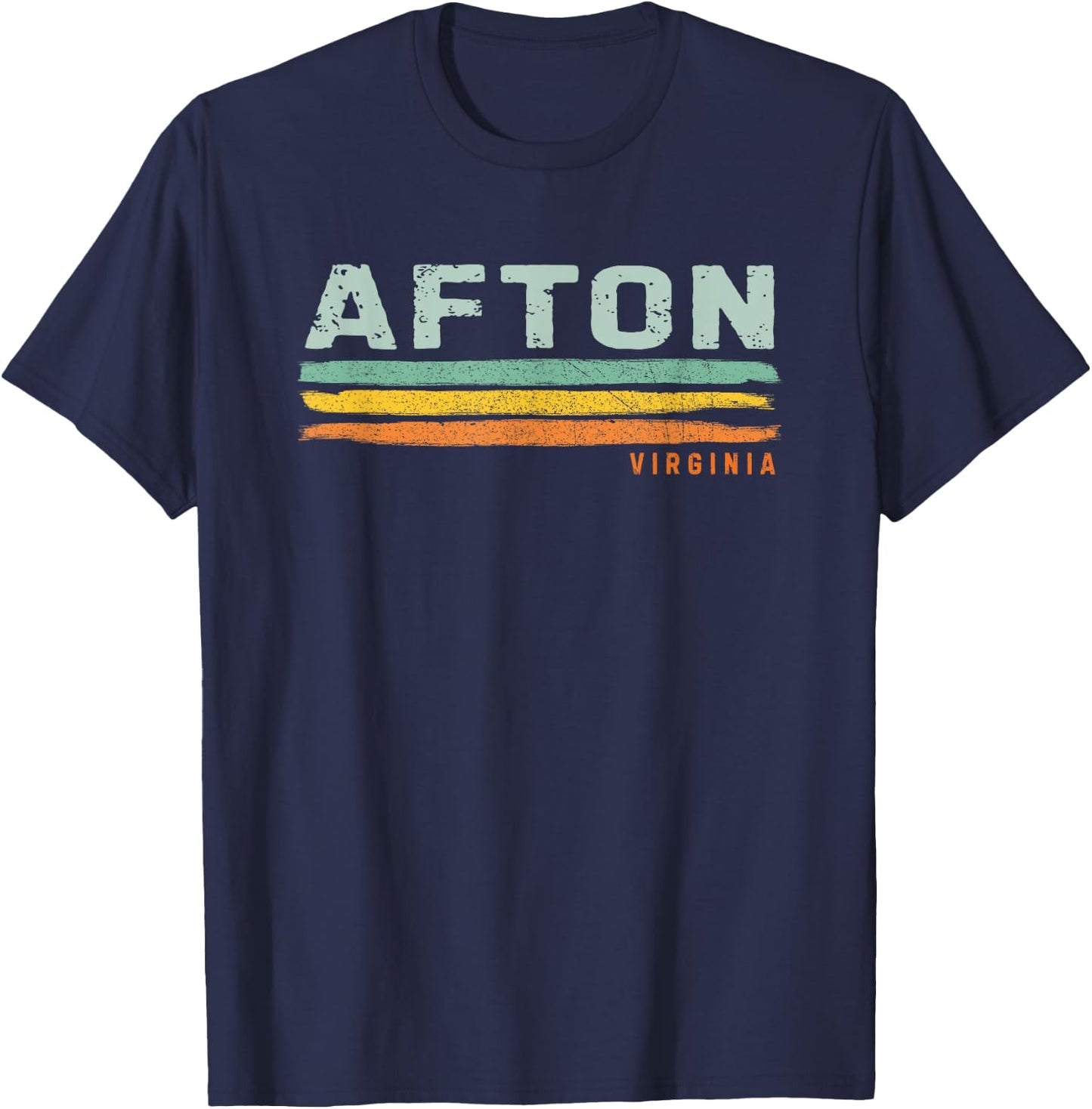 Vintage Stripes Afton VA T-Shirt - T-Shirt | Navy