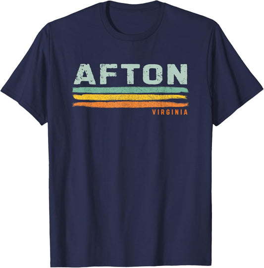Vintage Stripes Afton VA T-Shirt - T-Shirt | Navy