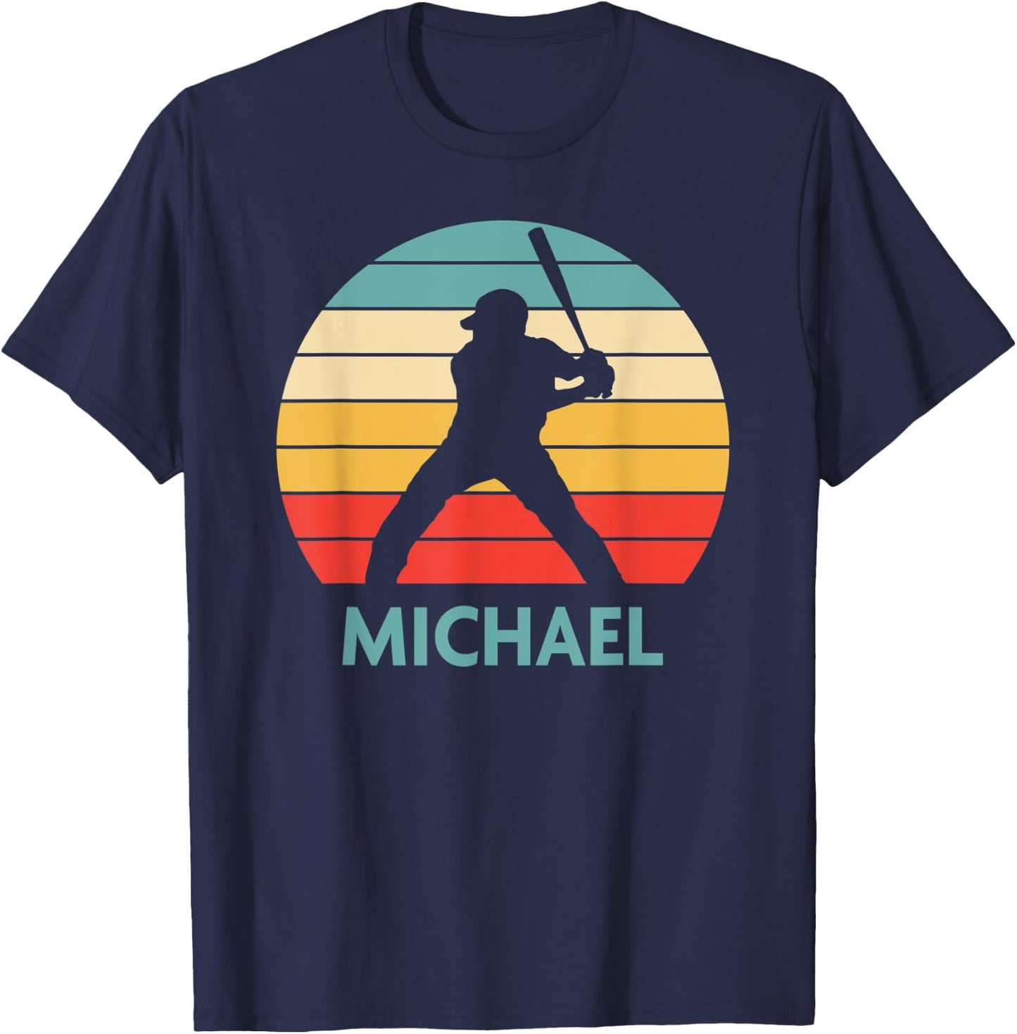 Michael Name Gift Personalized Baseball T-Shirt - T-Shirt | Navy