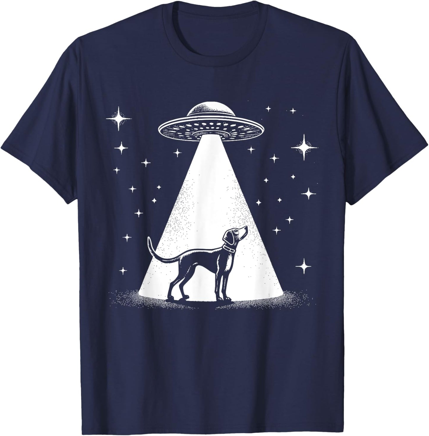 American Foxhound Mom Dad Dog - Funny Alien UFO T-Shirt - T-Shirt | Navy