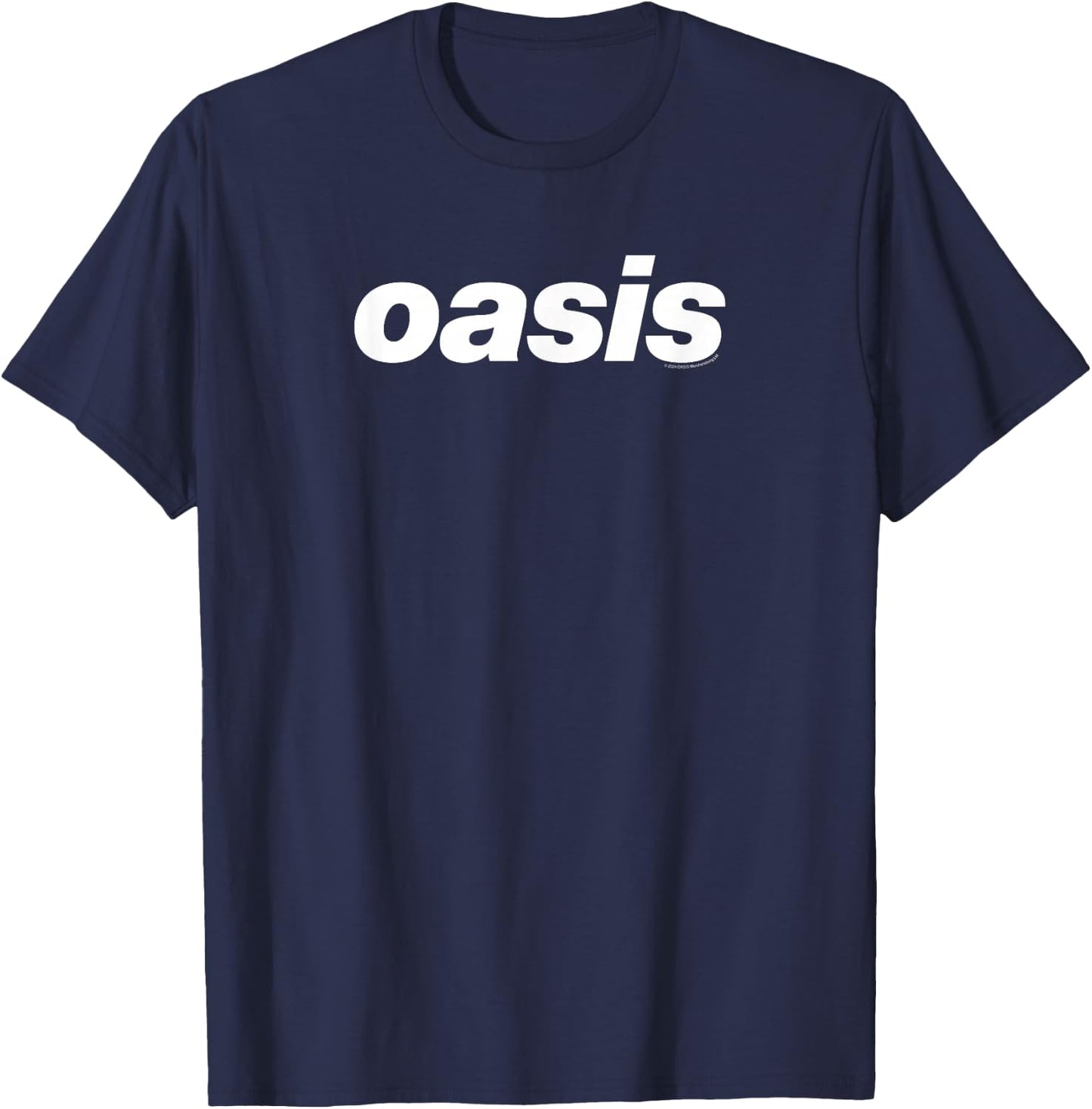 Oasis – White Logo On Navy T-Shirt - T-Shirt | Navy