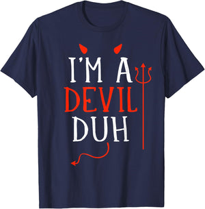 Funny lazy easy Im a devil costume for DIY halloween party T-Shirt - T-Shirt | Navy