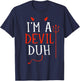 Funny lazy easy Im a devil costume for DIY halloween party T-Shirt - T-Shirt | Navy
