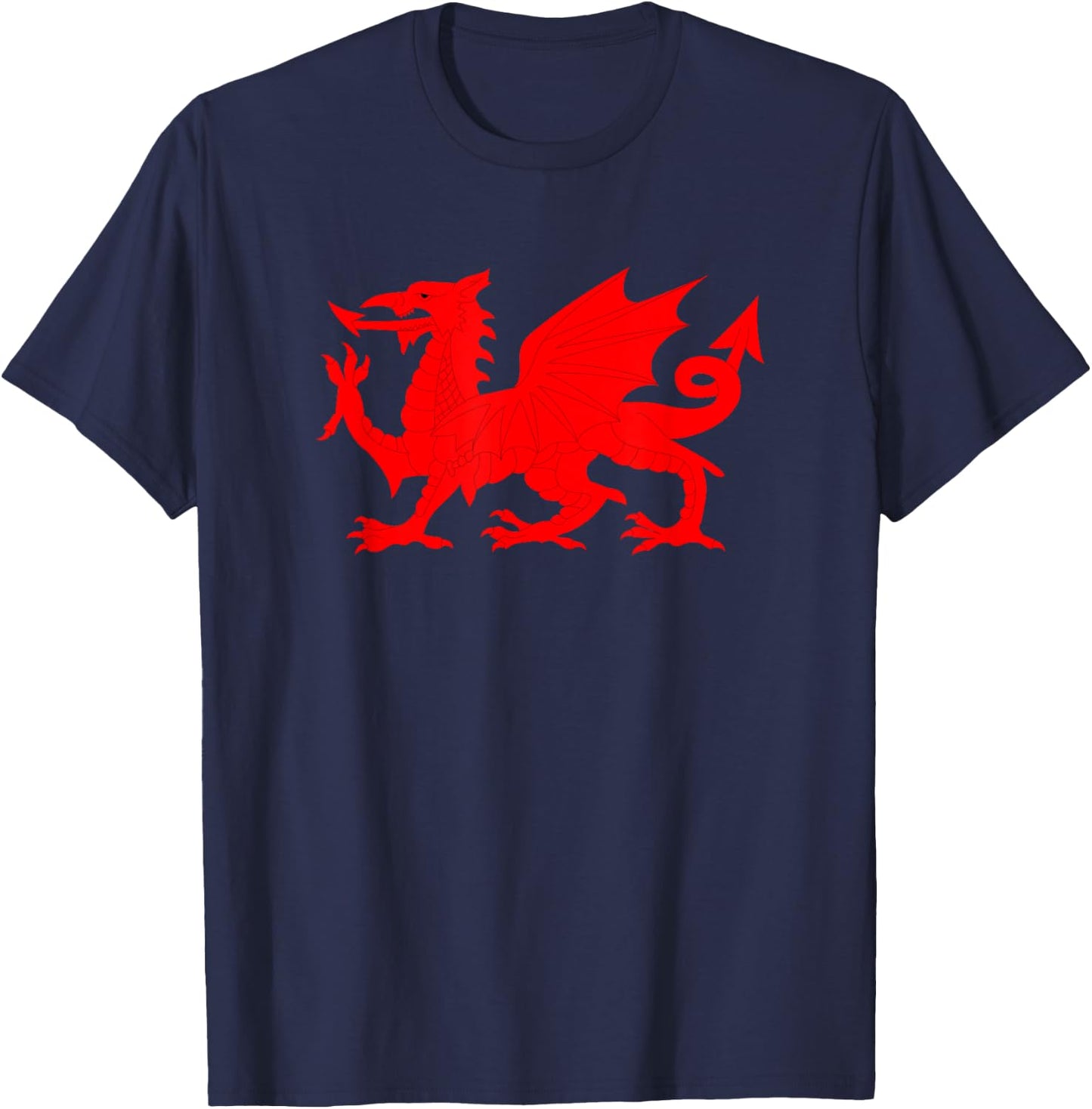 Red Dragon Wales Welsh Flag Soccer Football Fan Jersey T-Shirt - T-Shirt | Navy