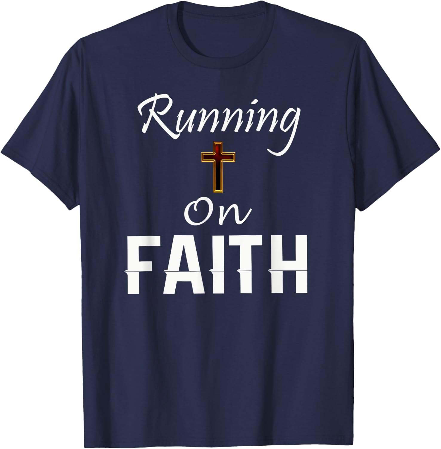 Running on Faith Runner T-Shirt - T-Shirt | Navy