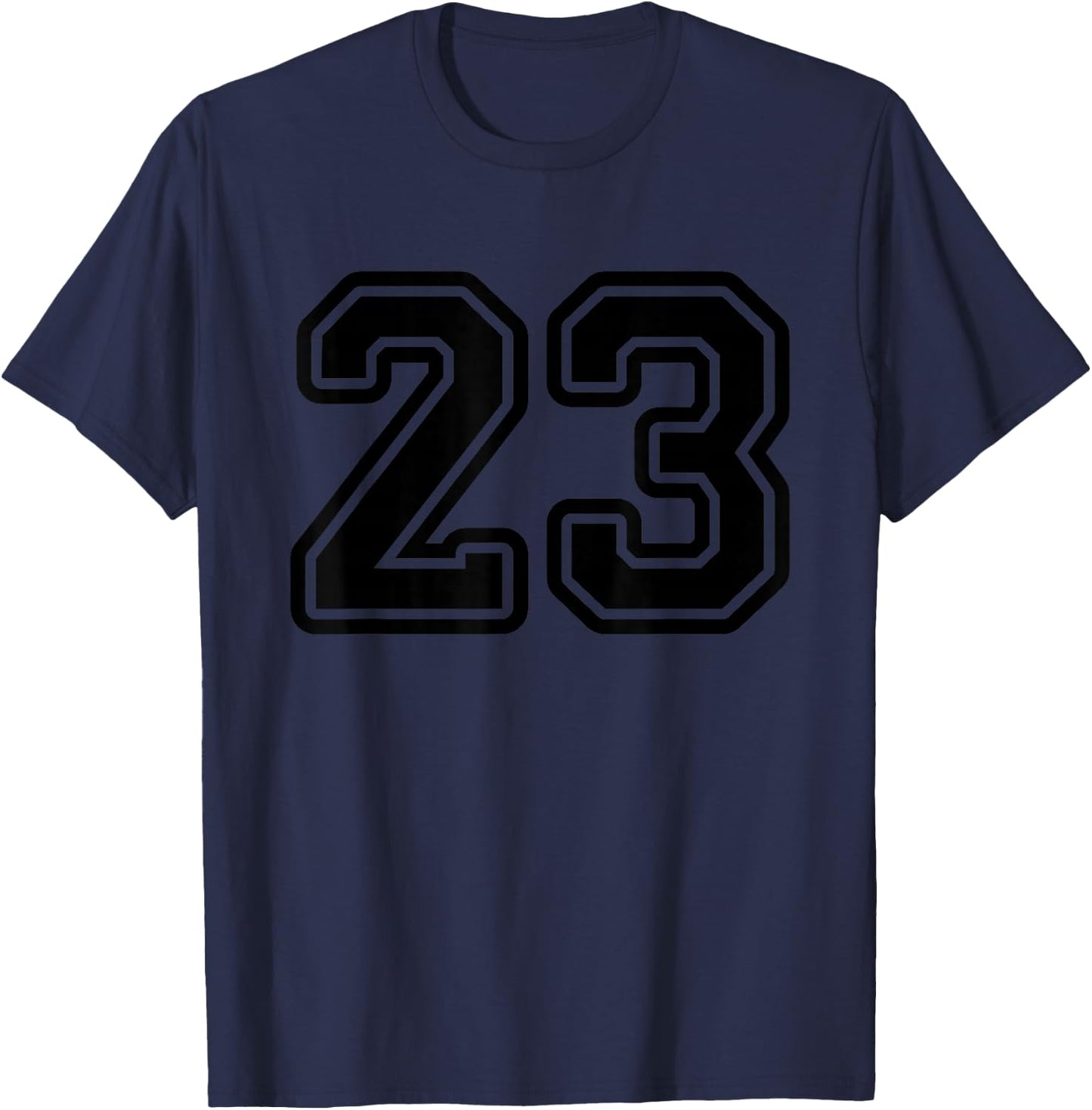 Number #23 Black Sport Varsity Number 23 T-Shirt - T-Shirt | Navy
