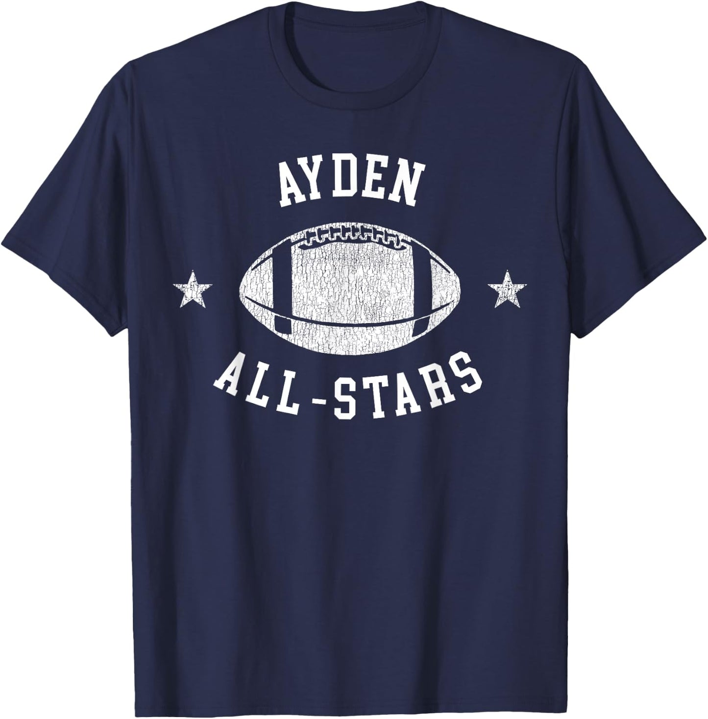 Ayden Vintage All-Stars Football Retro 80s T-Shirt - T-Shirt | Navy