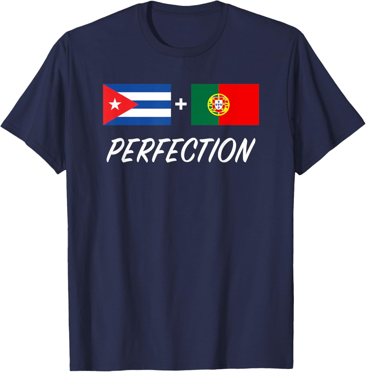 Cuban Portuguese Flag Cuba Portugal Mix Heritage T-Shirt - T-Shirt | Navy