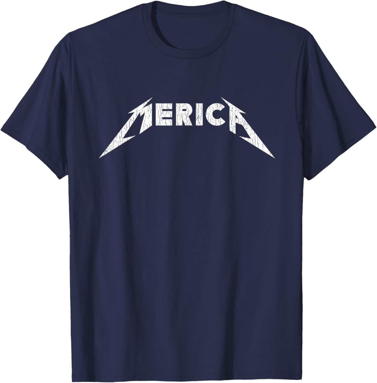 Merica Heavy Metal Style America T-Shirt - T-Shirt | Navy