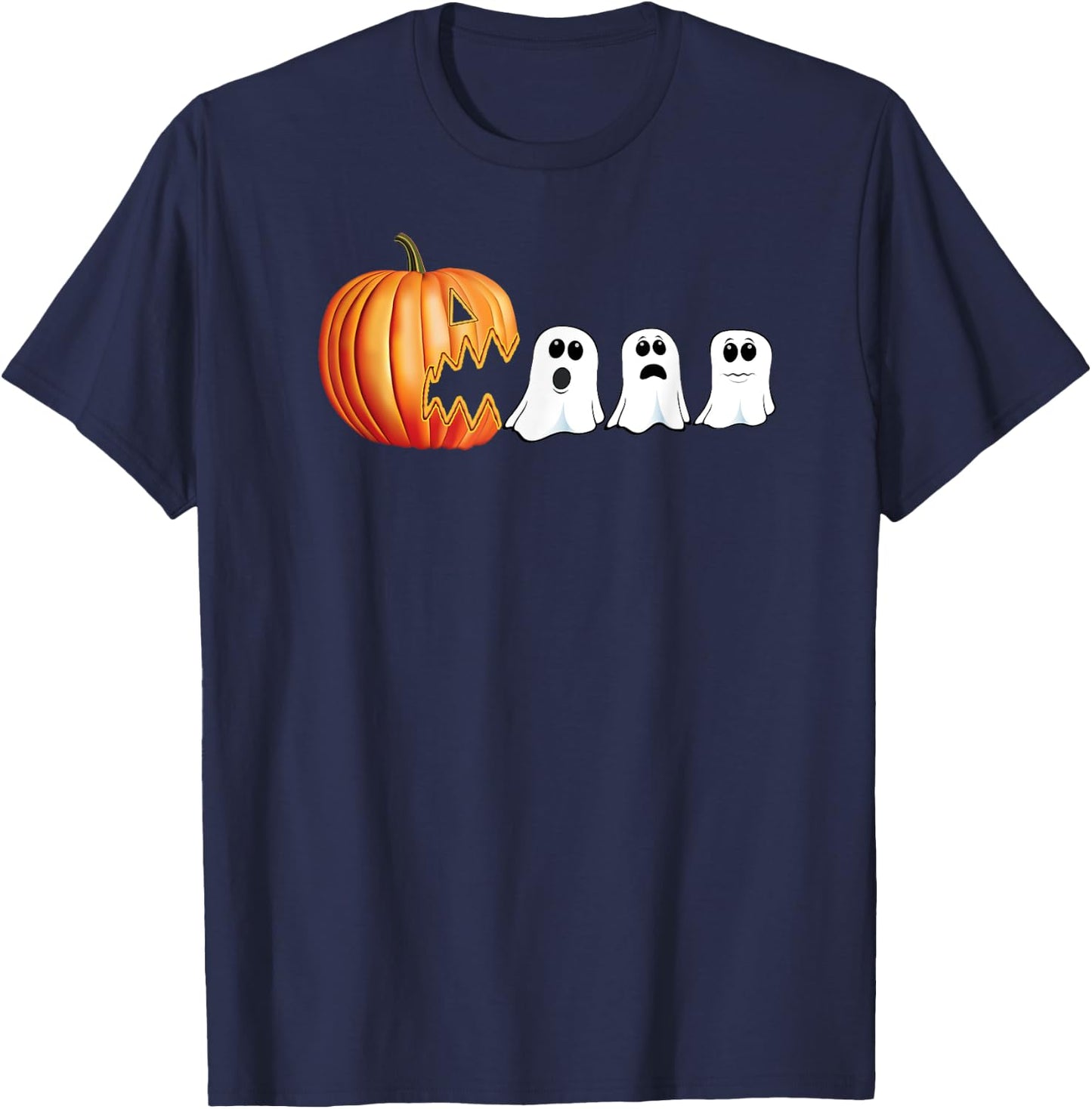 Funny Halloween Pumpkin Ghosts Jack o Lantern T-Shirt - T-Shirt | Navy