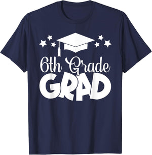 6th Grade Grad 2024 Gifts Boys Girls Graduation Cap, Gown T-Shirt - T-Shirt | Navy