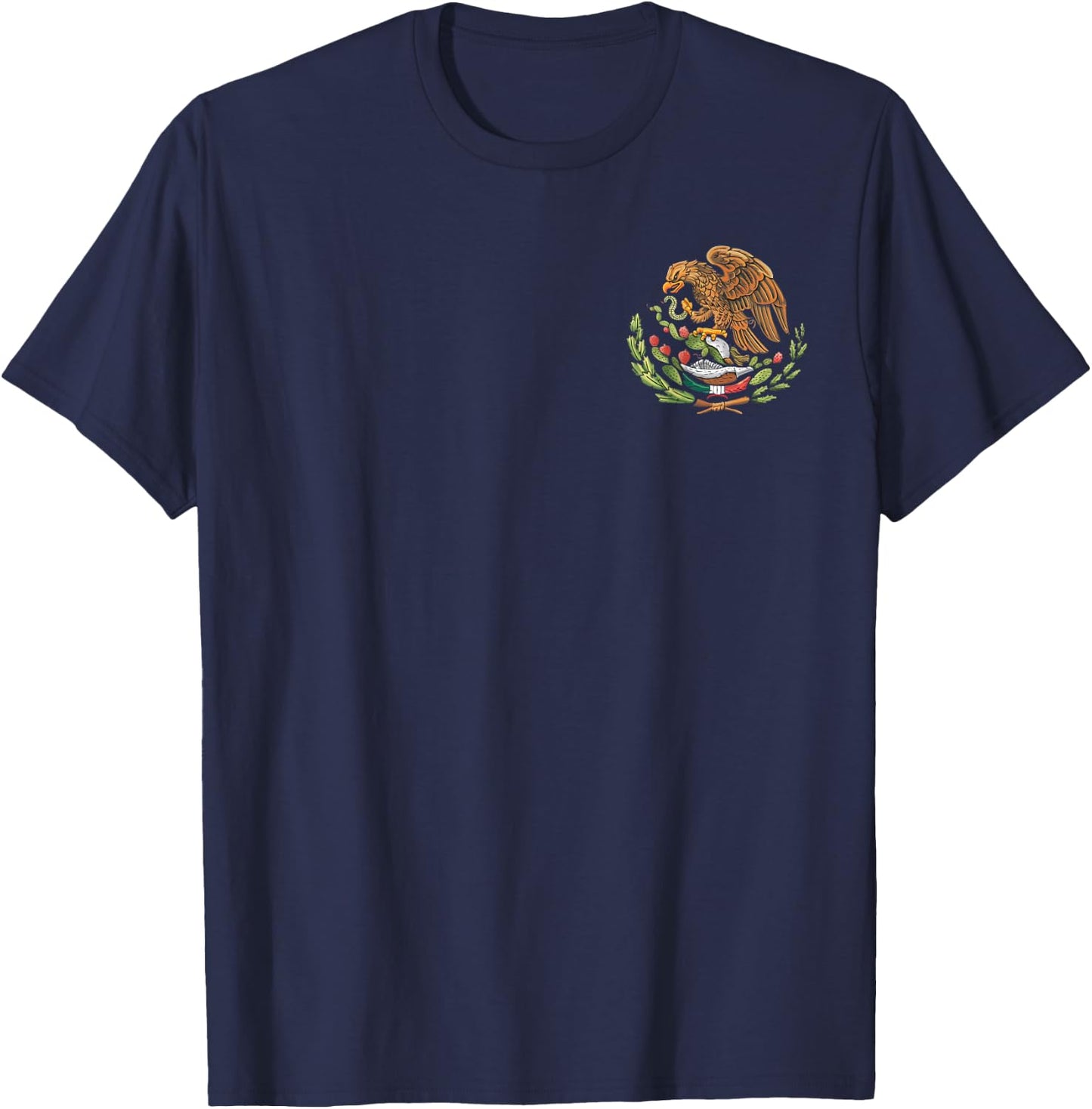 Eagle Emblem Mexico - Cinco De Mayo - Mexican Roots T-Shirt - T-Shirt | Navy