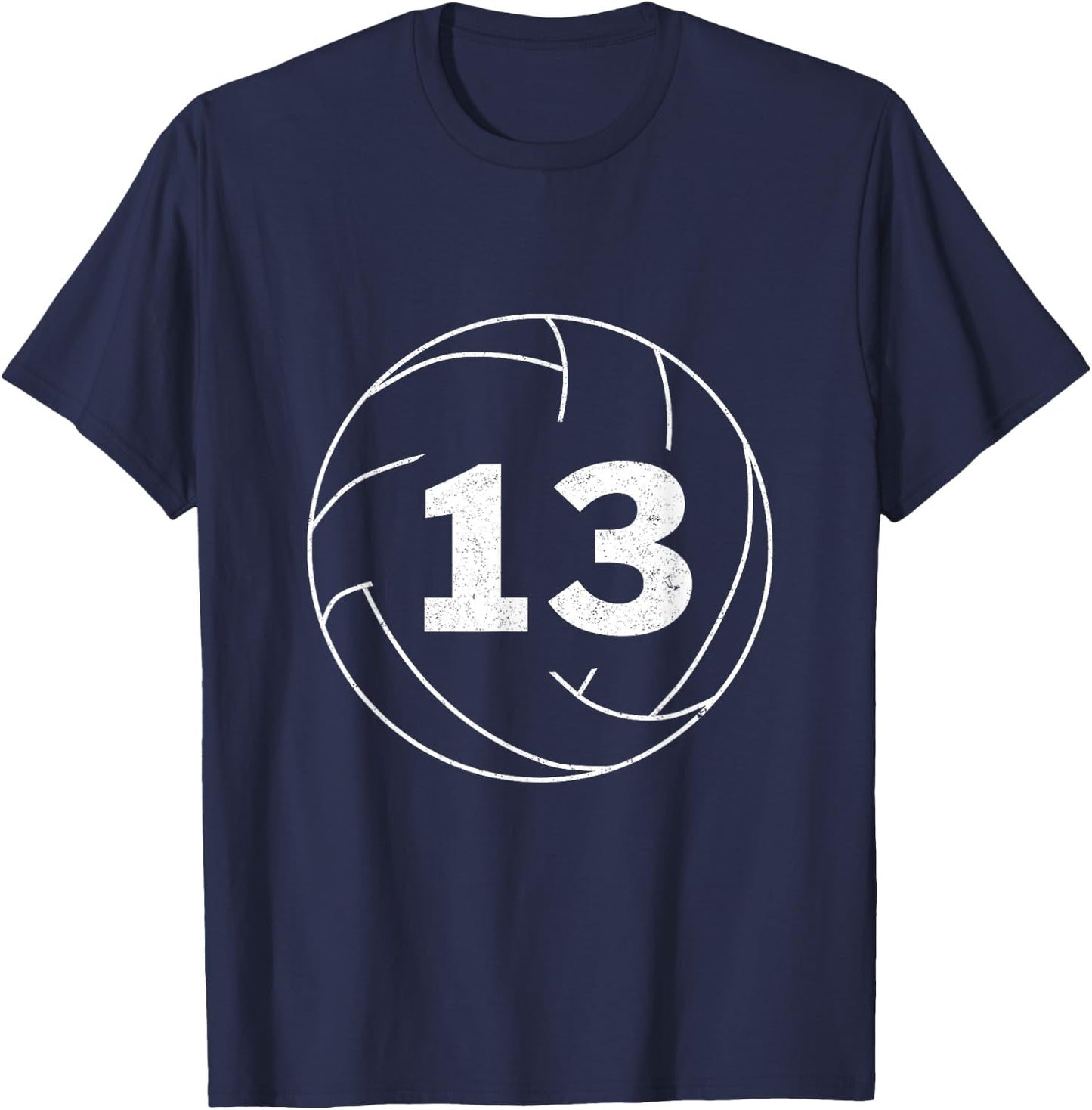 Volleyball Player Jersey Number 13 Thirteen Graphic T-Shirt - T-Shirt | Navy