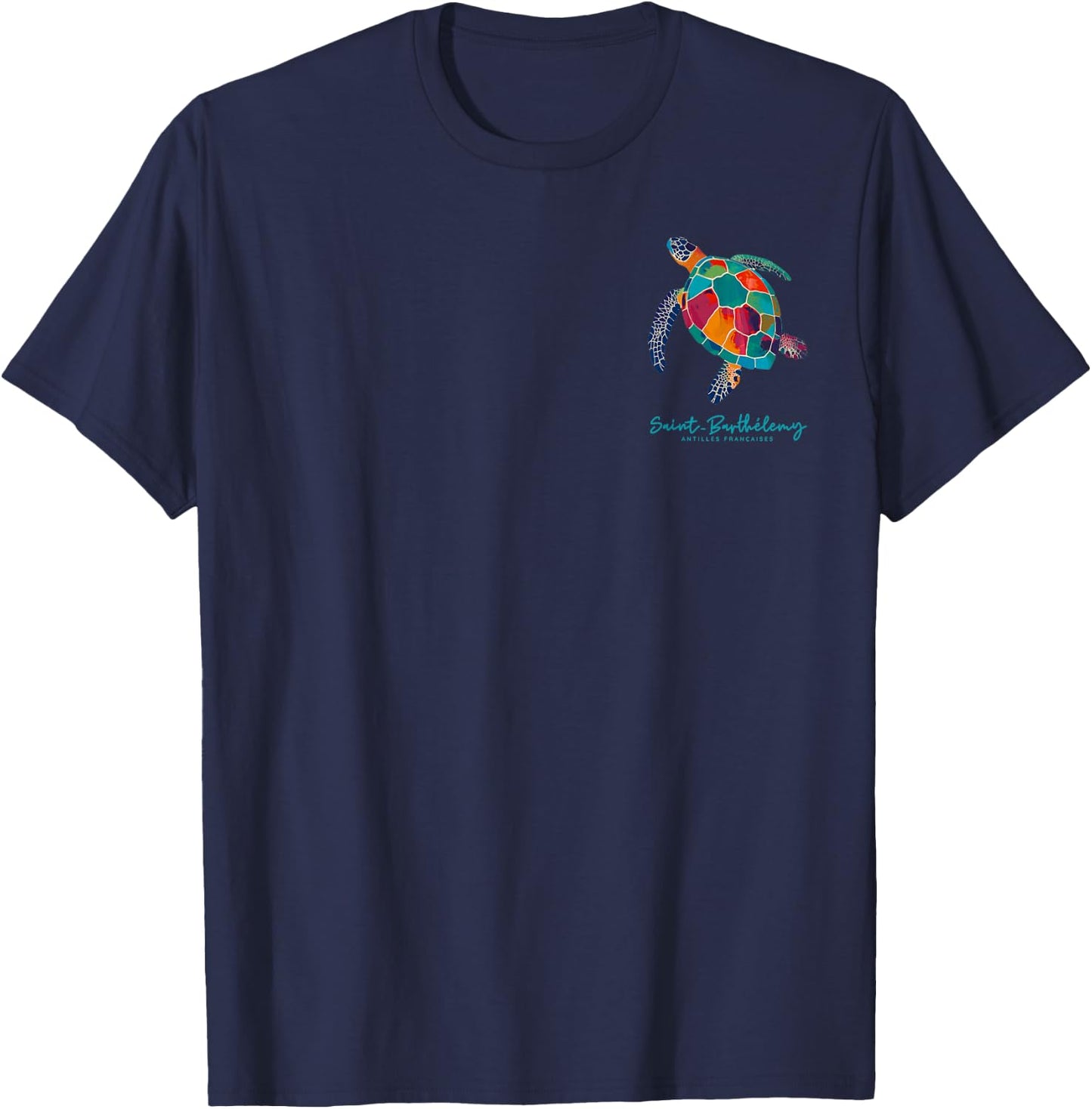 St Barts Caribbean Vintage St. Barths Ocean Sea Turtle T-Shirt - T-Shirt | Navy