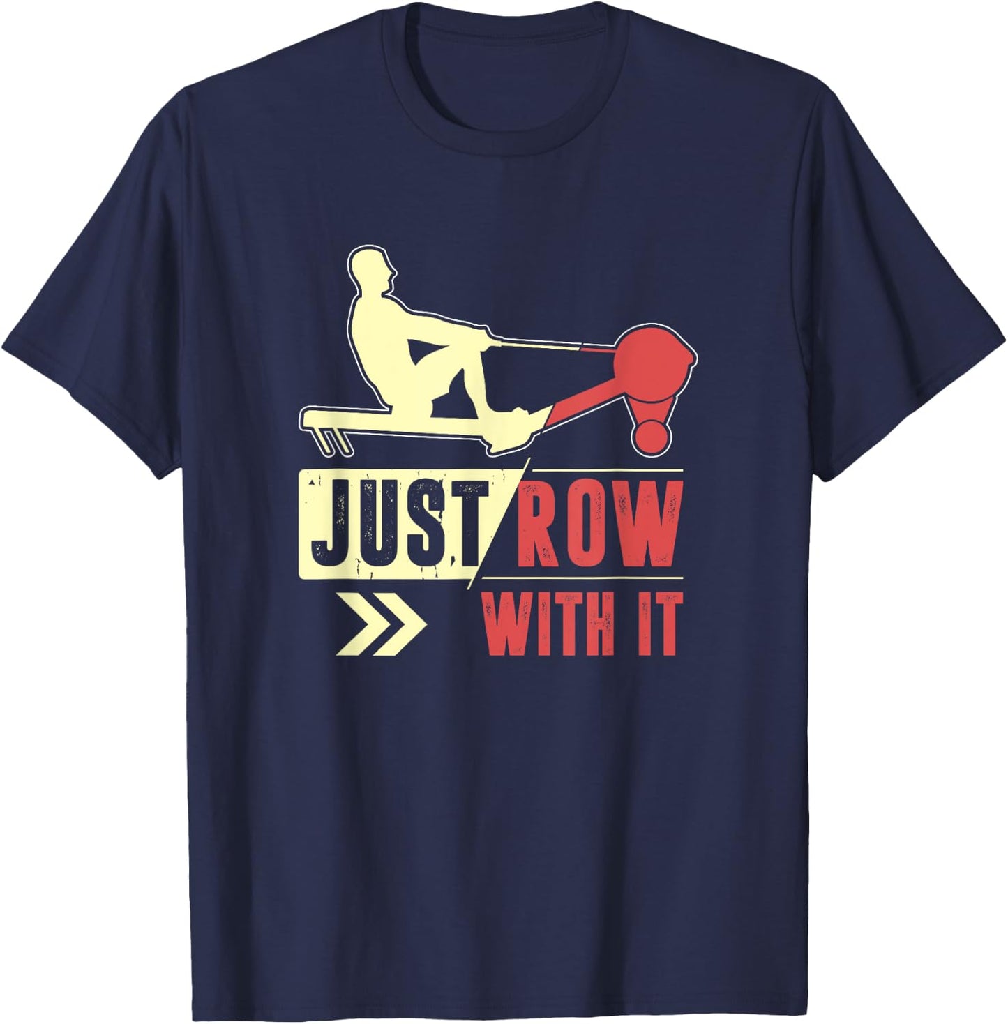 Indoor Rowing Machine Erg Workout Fitness Exercise Ergometer T-Shirt - T-Shirt | Navy