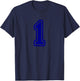 1 Blue Sport Varsity Number T-Shirt - T-Shirt | Navy