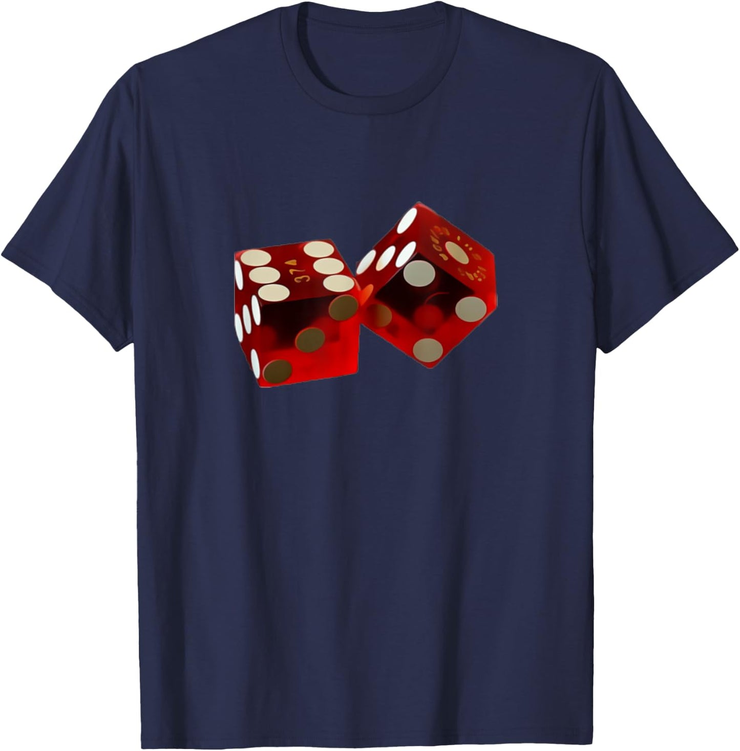 Casino Red Rolling Dice T-Shirt - T-Shirt | Navy