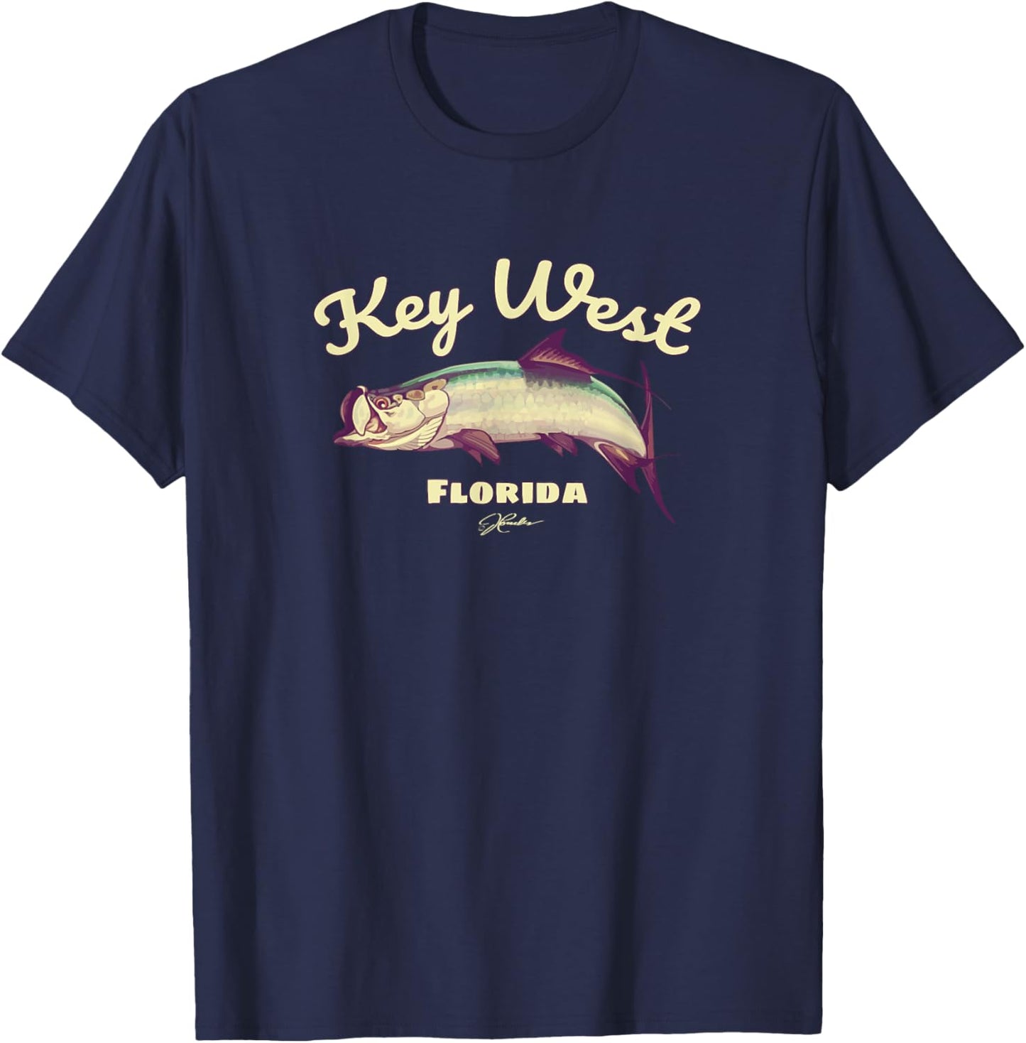 JCombs: Key West, Florida, Tarpon T-Shirt - T-Shirt | Navy