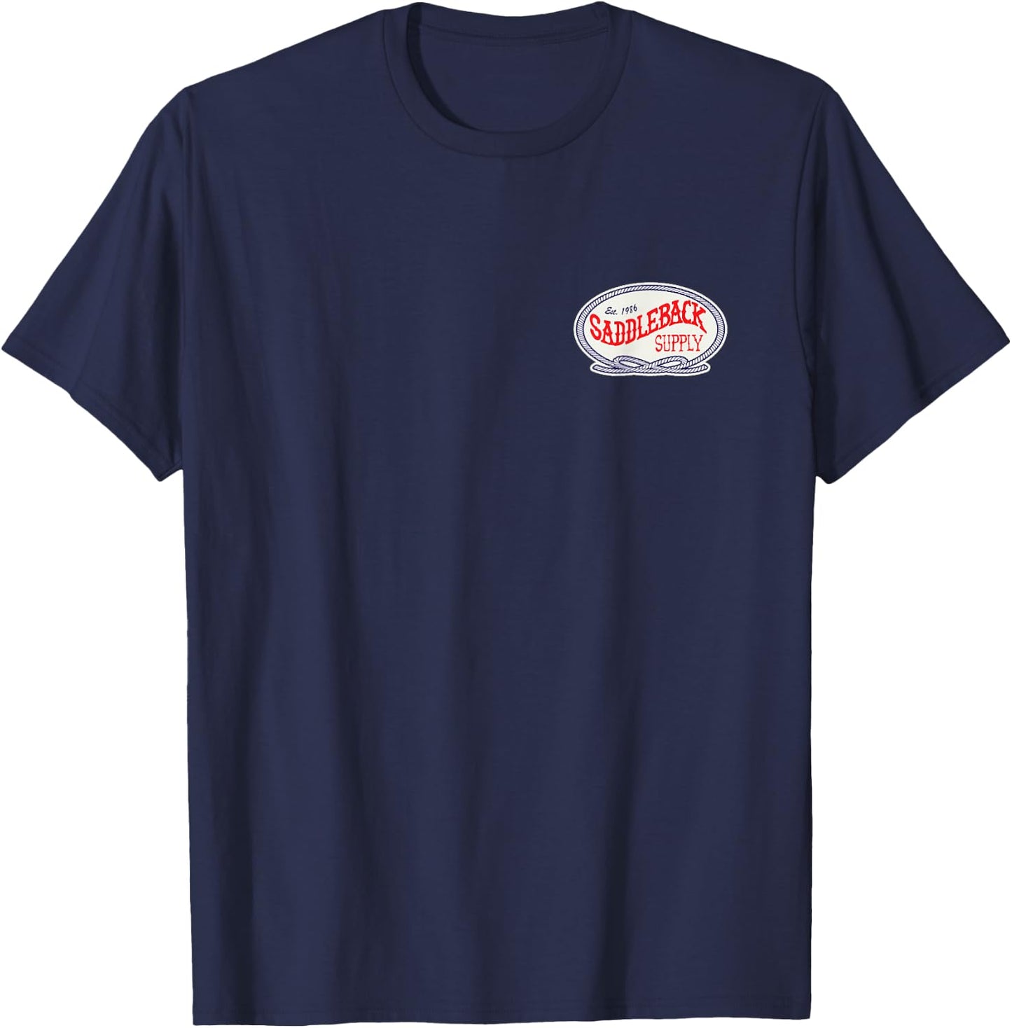 Saddleback Retro Cowboy Roping Logo Lightweight Graphic T-Shirt - T-Shirt | Navy