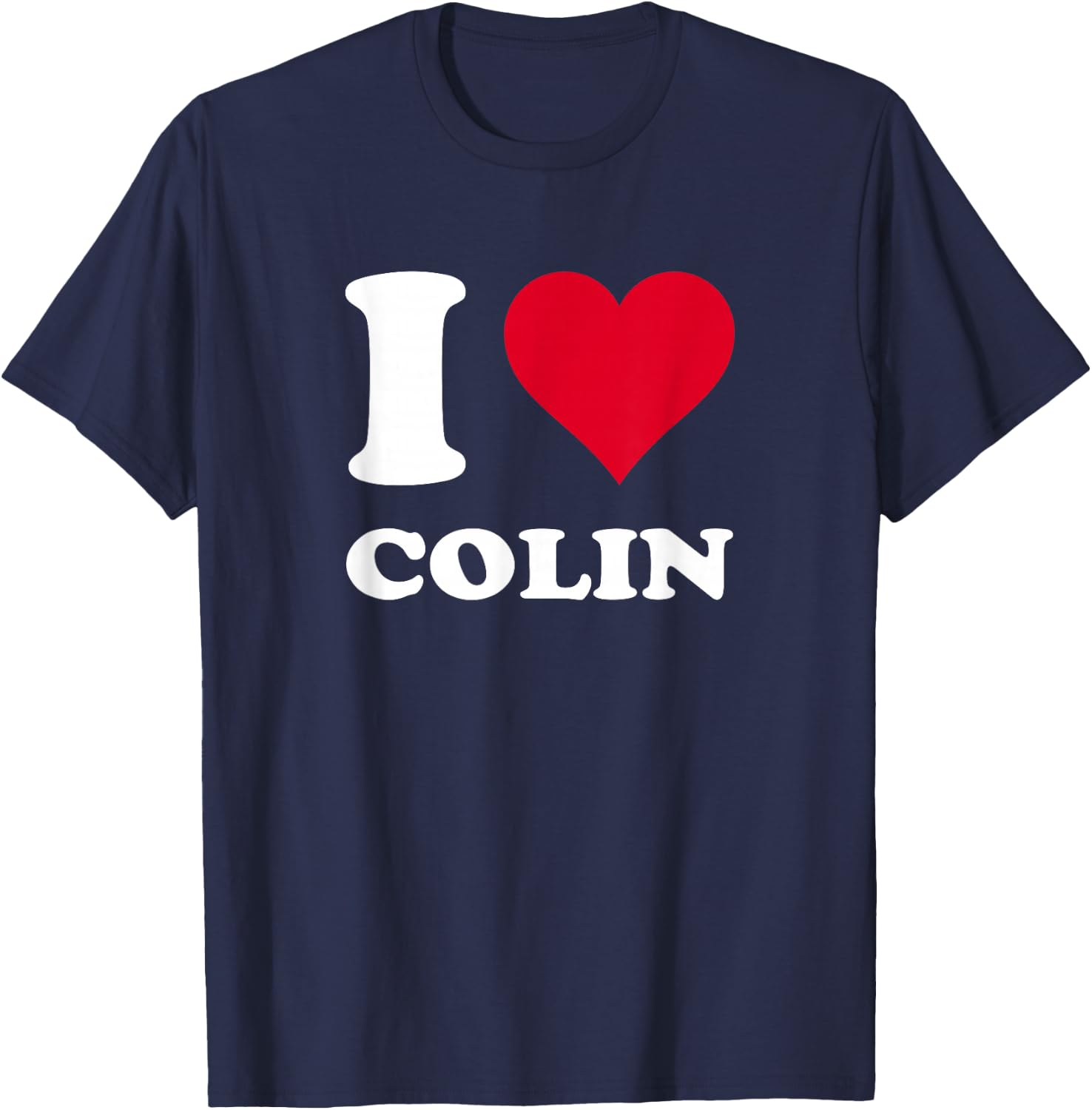 Red Heart I Love Colin T-Shirt - T-Shirt | Navy