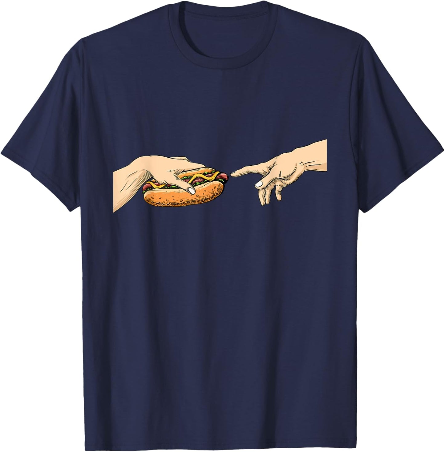 Creation of Hot Dog - Hot Dog Lover Fast Food Wiener Women Girls Kids T-Shirt - T-Shirt | Navy