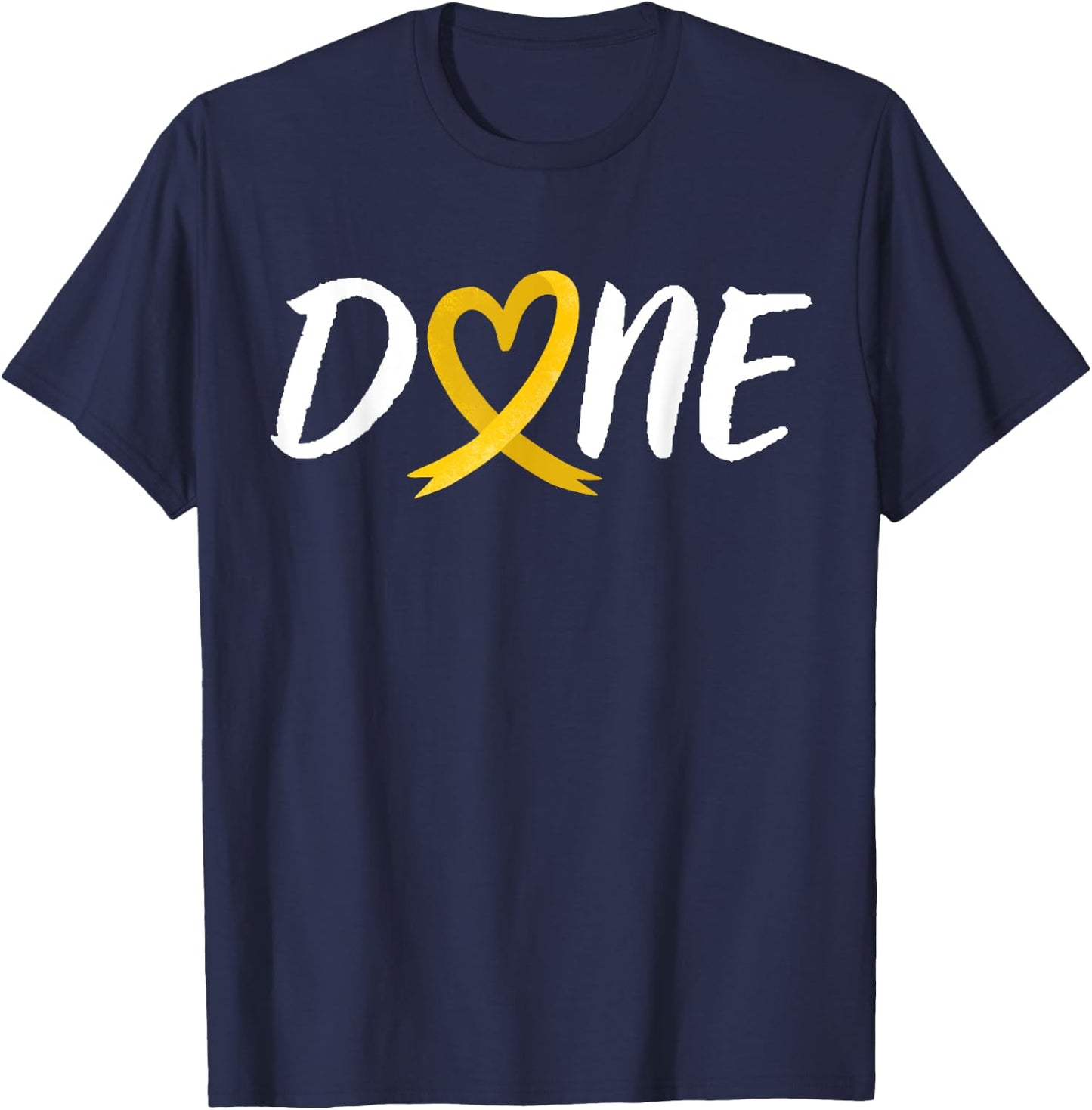 Done Last Day Of Radiation Chemo Sarcoma Bone Cancer Heart T-Shirt - T-Shirt | Navy