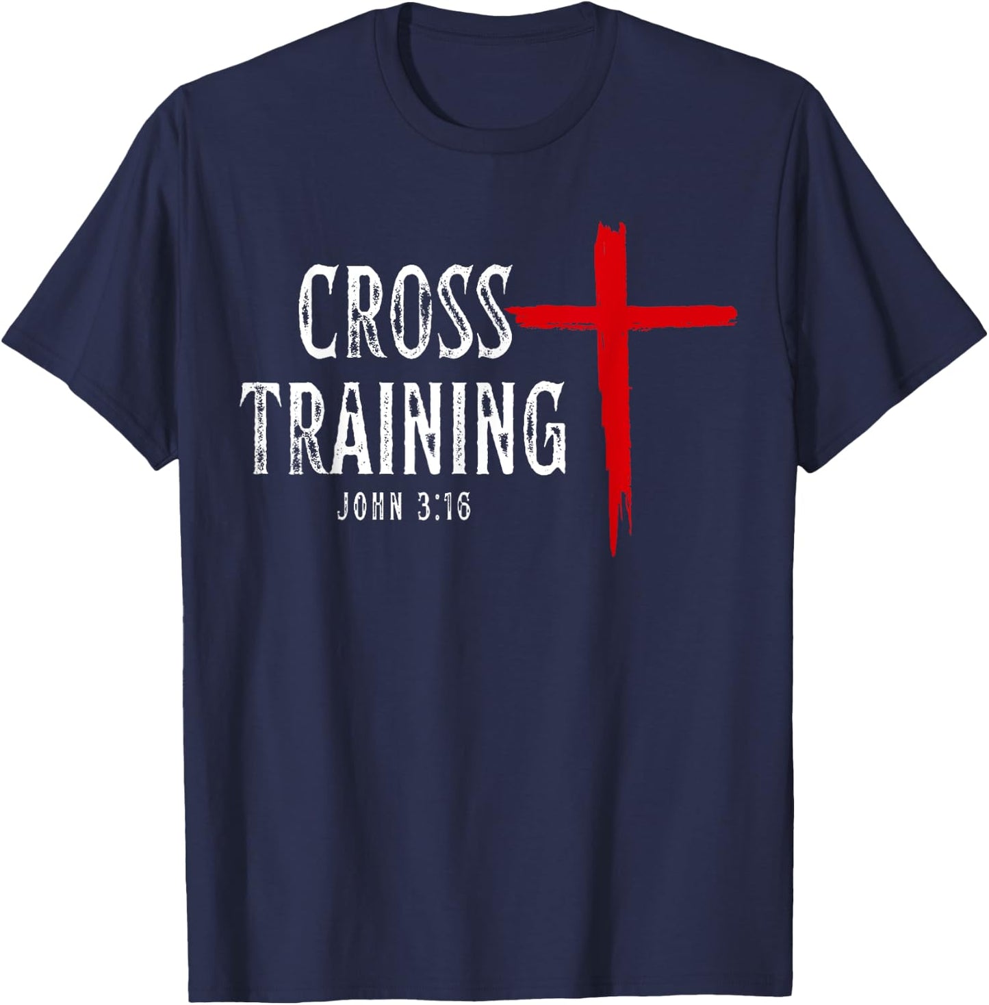 Cross Training Christian Workout Faith Religious Jesus T-Shirt - T-Shirt | Navy