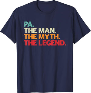 Pa Man Myth Legend Shirt For Funny Father Gifts T-Shirt - T-Shirt | Navy