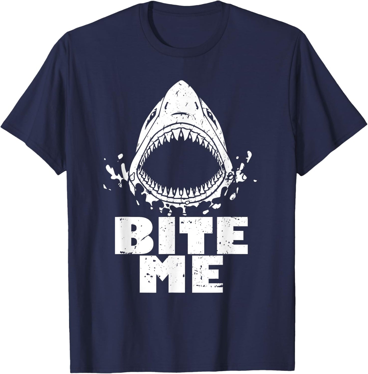 Vintage Shark Shirt - Bite Me - Shark T-Shirt - T-Shirt | Navy