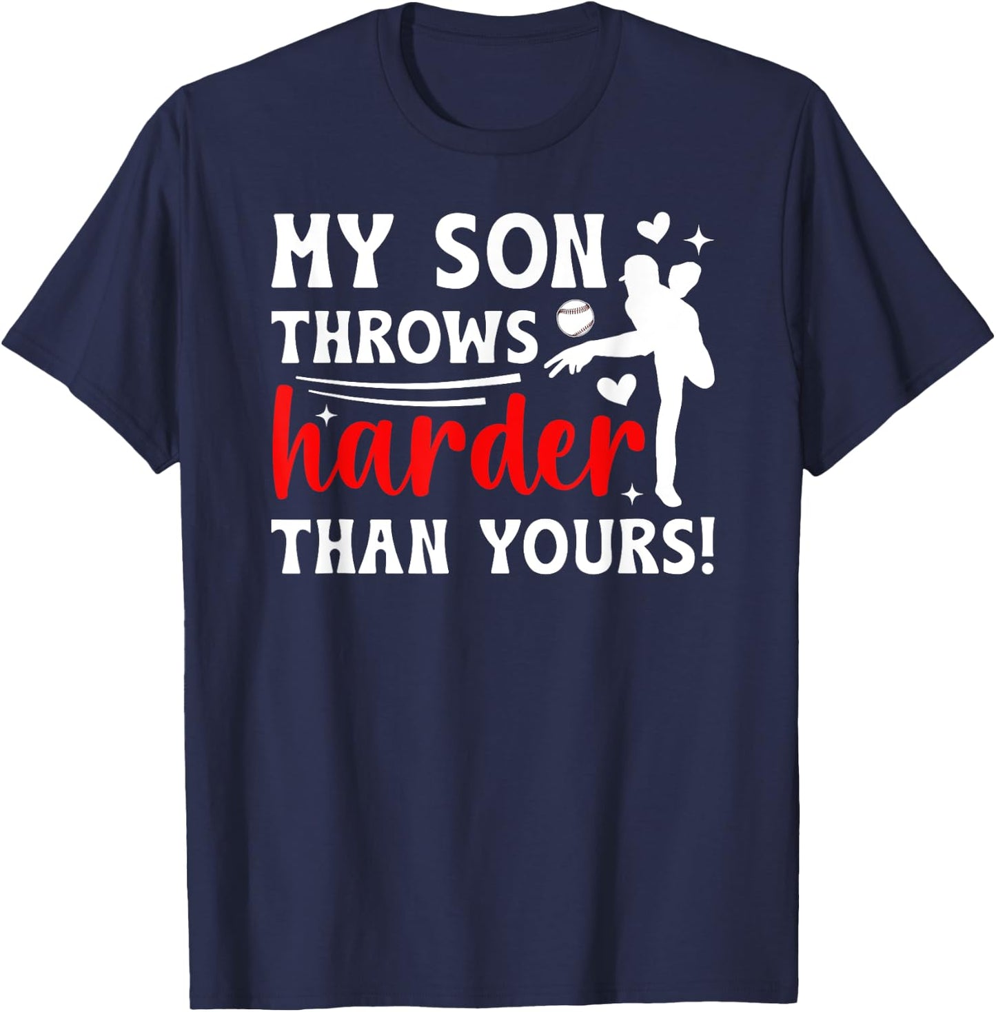 My Son Baseball Pitcher Mom Of A Baseball Pitcher Mother T-Shirt - T-Shirt | Navy