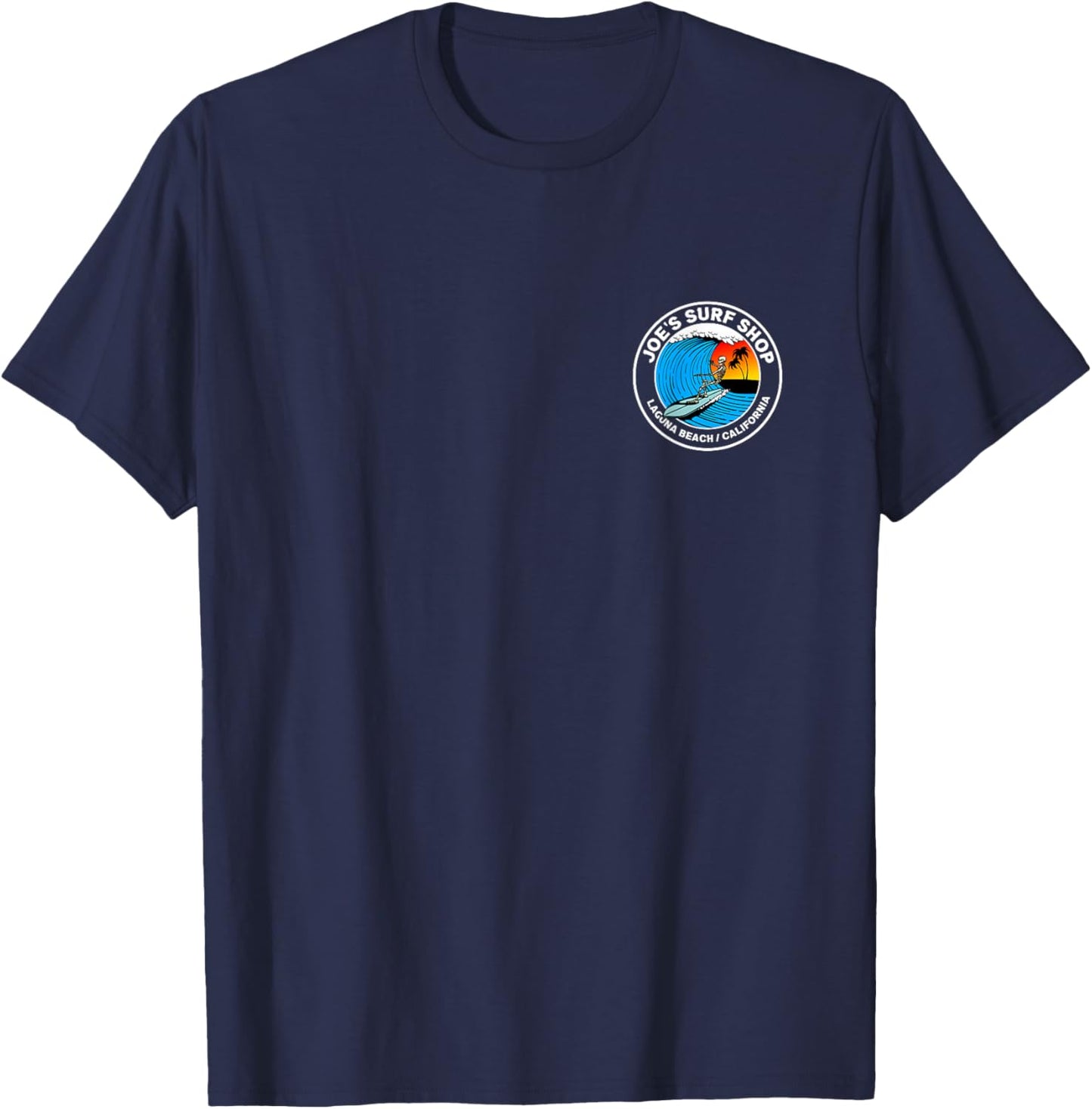 Joe's Surf Skeleton Surfing Logo Graphic T-Shirt - T-Shirt | Navy