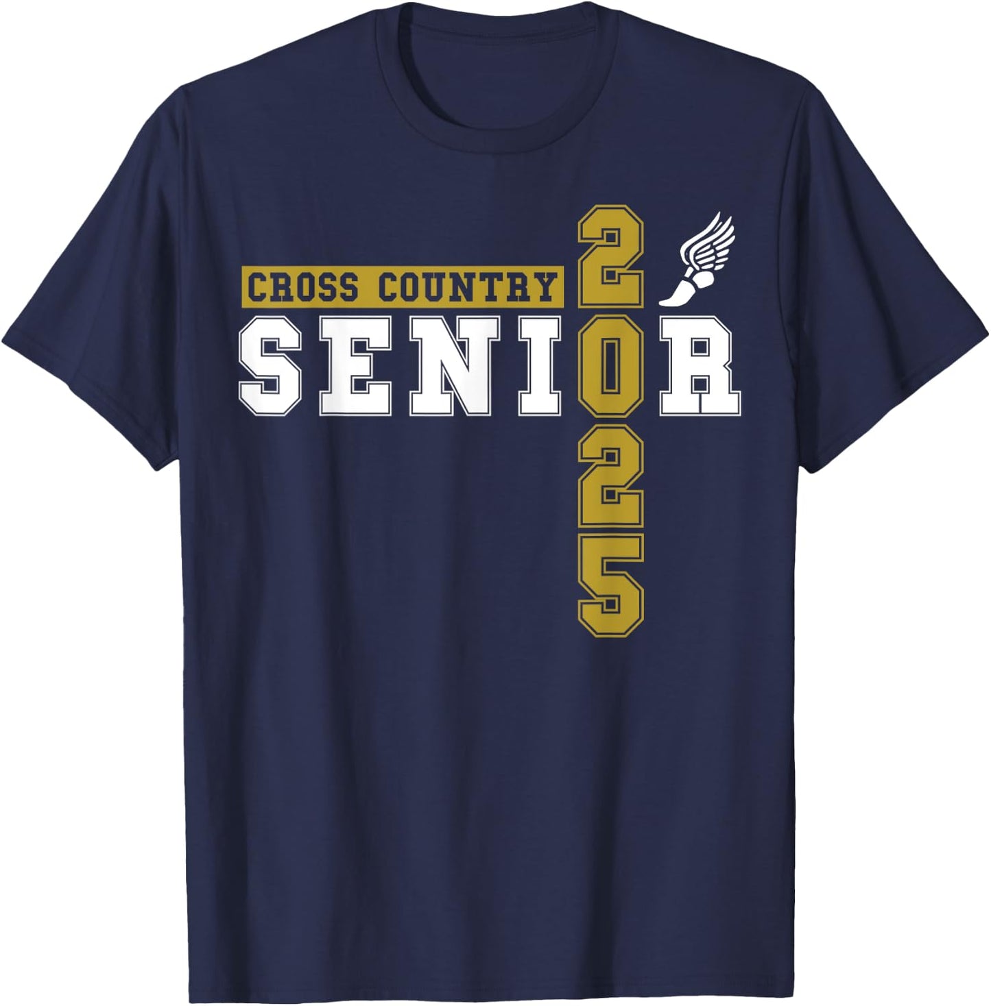 Cross Country Senior Night Senior 2025 Graduation Party 18 T-Shirt - T-Shirt | Navy