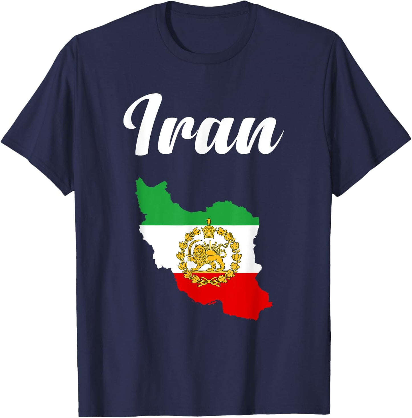 Iran Lion Sun Flag,Iran,Persian,Iran map,Flag of Iran. T-Shirt - T-Shirt | Navy