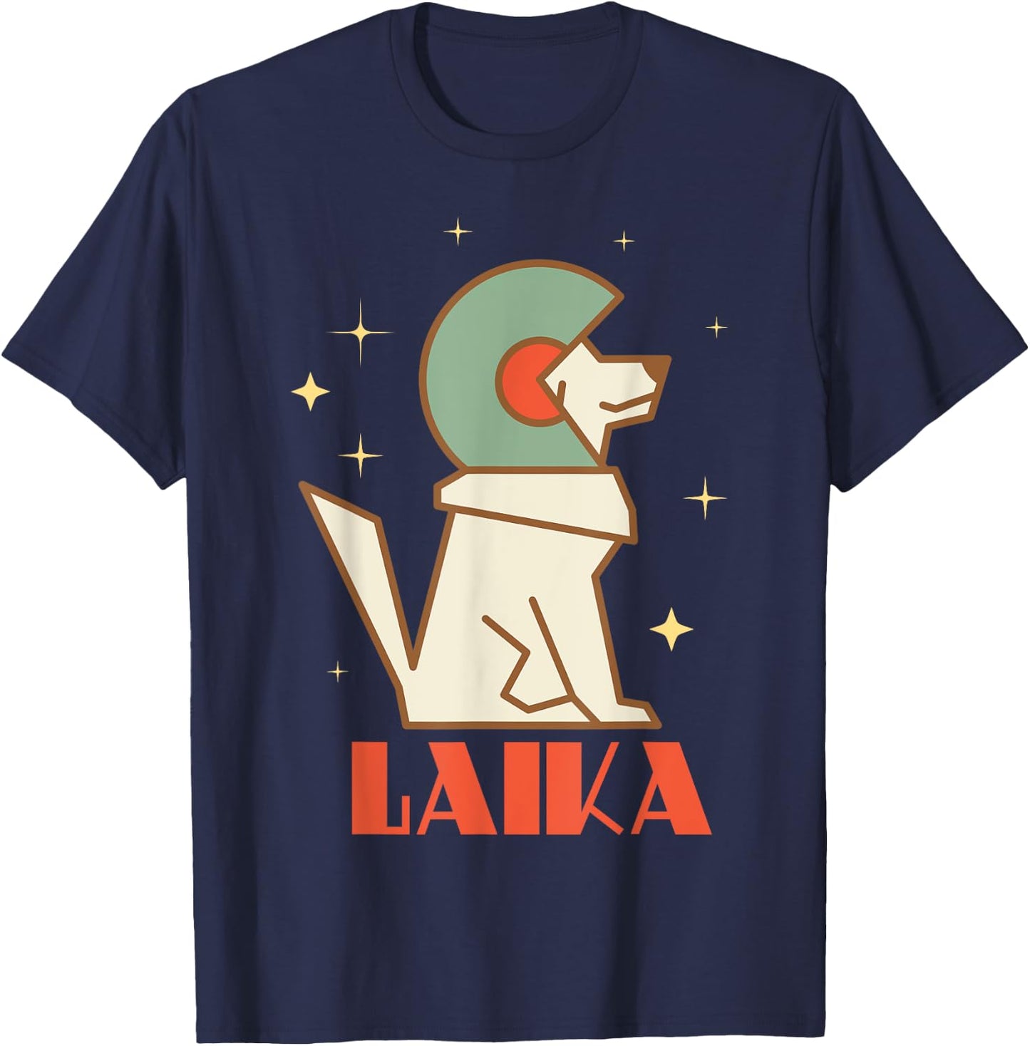 Laika Sputnik Space Dog Space Travel USSR Men Women T-Shirt - T-Shirt | Navy
